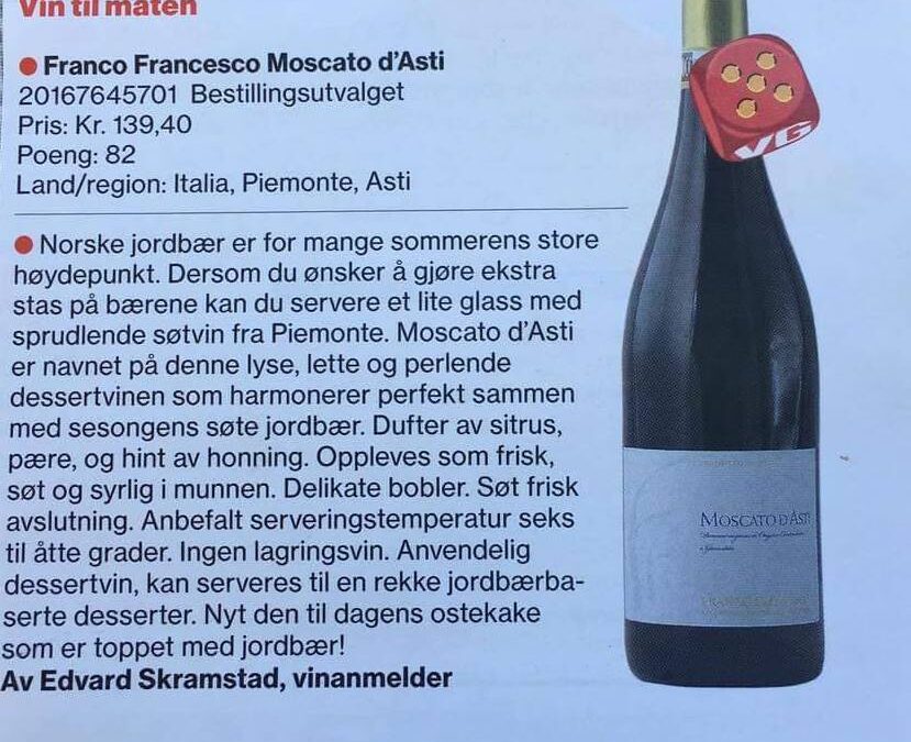 Recensione rivista Norvegese Moscato d’Asti Franco Francesco